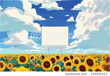 向日葵田、山脈、陽光和雲彩的風景圖 向日葵田、山脈、陽光和雲彩的風景圖 106992023