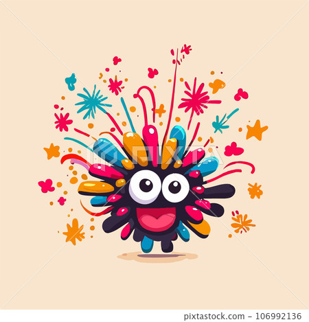 Character illustration with fireworks Character illustration with fireworks 106992136