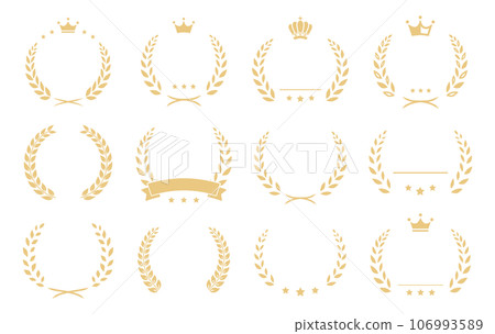 Gold wreath award frame icon set vector illustration 106993589