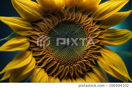 Sunflower, macro perspective with high contrast 106994102