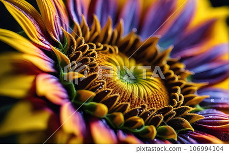 Sunflower, macro perspective with high contrast 106994104