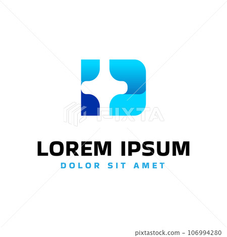Cross with Gradient Letter D Plus Hospital Logo Design Cross with Gradient Letter D Plus Hospital Logo Design 106994280
