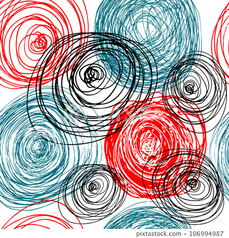 Polka dot seamless pattern. Scribble texture. Textile rapport. Seamless pattern of circles with pen. Vector illustration 106994987