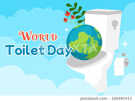 World Toilet Day Vector Illustration on 19 November with Earth and Equipment for Bathroom Hygiene Awareness in Flat Cartoon Background Design World Toilet Day Vector Illustration on 19 November with Earth and Equipment for Bathroom Hygiene Awareness in Flat Cartoon Background Design 106995413