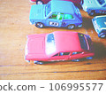 Children's toy cars from the 1970s. 106995577