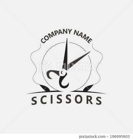 Scissors Logo Design Icon Template. Modern simple design. barbers tools and barbershop. Vector Illustration Scissors Logo Design Icon Template. Modern simple design. barbers tools and barbershop. Vector Illustration 106995603