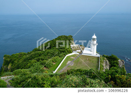The lighthouse and the Pacific Ocean seen from the Cape Chikyu Observation Deck The lighthouse and the Pacific Ocean seen from the Cape Chikyu Observation Deck 106996226