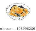 Illustration of boiled pumpkin drawn in watercolor 106996286