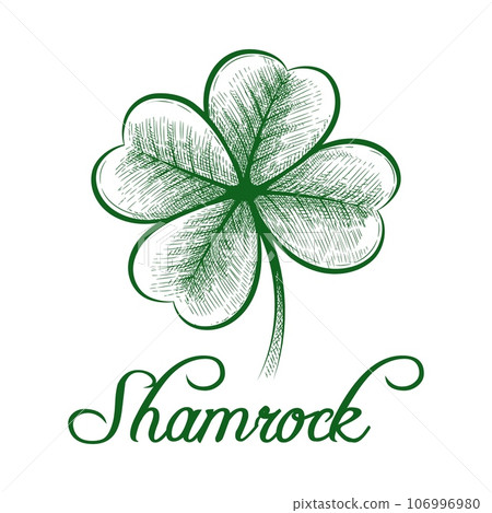 4-leaf shamrock engraving 4-leaf shamrock engraving 106996980