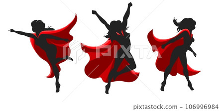 Woman superhero silhouettes Woman superhero silhouettes 106996984