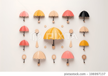 彩色雨傘藝術（3D雨傘象形圖） 106997137