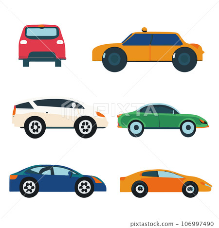 Colorful cars flat design set 106997490