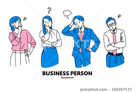 一個憂心忡忡的商人的簡單線條畫插圖 一個憂心忡忡的商人的簡單線條畫插圖 106997537