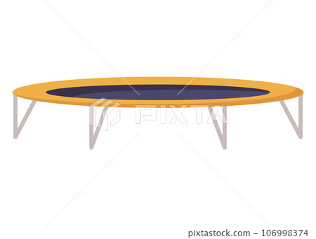 Jumping trampoline for children and adults. Indoor or outdoor fun, fitness jumping. Equipment acrobatic and gymnastic exercises. Vector illustration 106998374