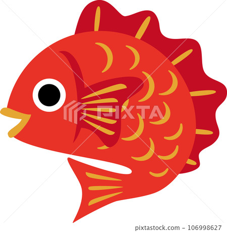 Vector illustration of a celebratory sea bream, a lucky charm 106998627