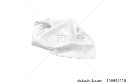 Blank white folded twill silk scarf mockup, side view Blank white folded twill silk scarf mockup, side view 106998656