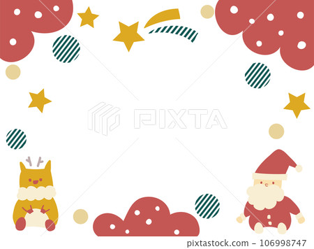 Christmas background frame with santa and reindeer Christmas background frame with santa and reindeer 106998747