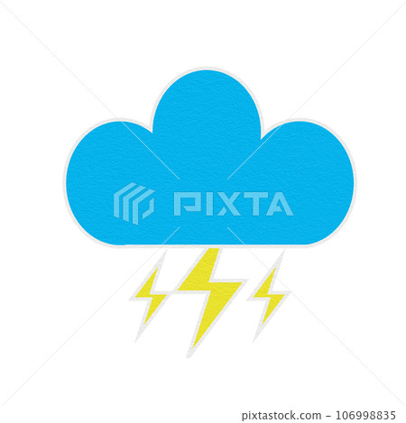 Weather symbols Thunder icon design vector illustration with paper texture isolated on transparent background. Weather symbols Thunder icon design vector illustration with paper texture isolated on transparent background. 106998835