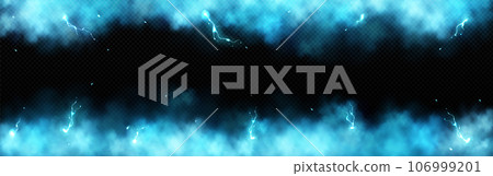 Blue lightning and smoke effect frame background Blue lightning and smoke effect frame background 106999201