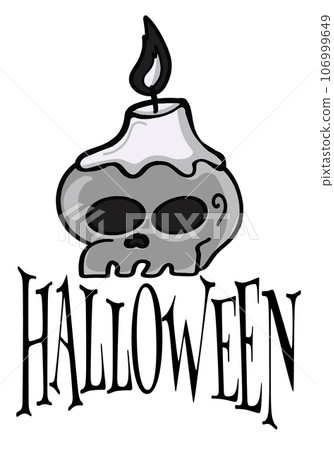 Halloween cartoon symbols hand drawns black and white icon character. Vector illustration Pre-made for Event or Festival  . Isolated on transparent background.  106999649