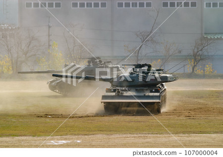 Ground Self-Defense Force Type 74 tank during training display Ground Self-Defense Force Type 74 tank during training display 107000004
