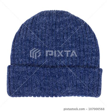 Blue knit cup isolated on white Blue knit cup isolated on white 107000568