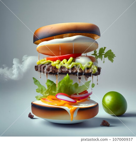 3D vector of burger  107000937
