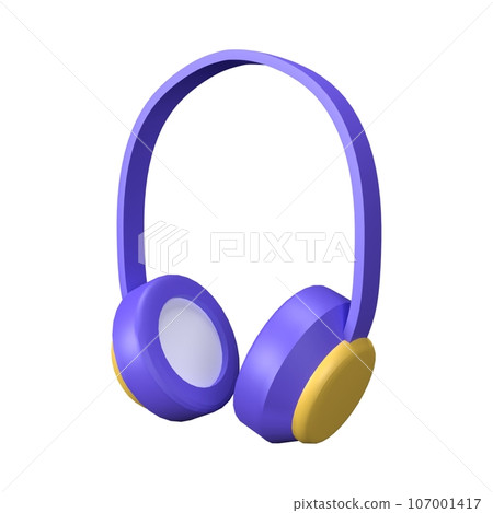 headphones isolated on white 107001417