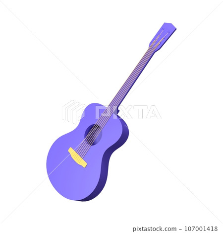 acoustic guitar on white background 107001418