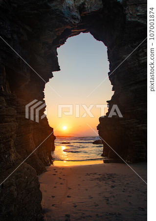 The cathedral Beach in Galicia, Spain 107001874