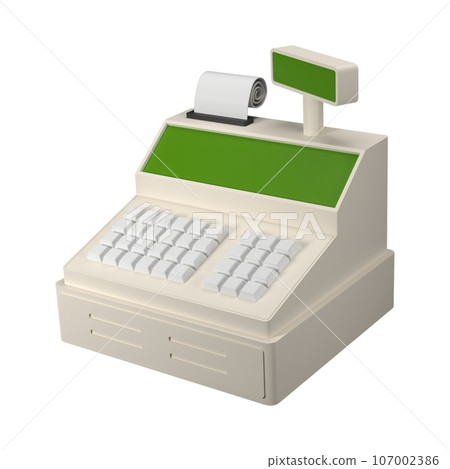 white paper machine isolated on white 107002386