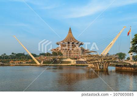 New Sarawak State Legislative Assembly Building in Kuching, Sarawak, Borneo, Malaysia. Translation 107003085