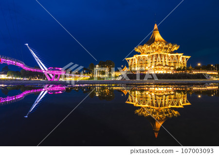 New Sarawak State Legislative Assembly Building in Kuching, Sarawak, Borneo, Malaysia. Translation 107003093