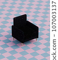 Black magic chair in the room. 3d render, 3d illustration. 107003137
