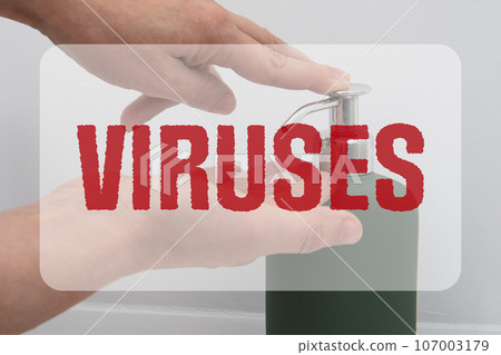 Viruses. Liquid soap and hand washing. Hygiene 107003179