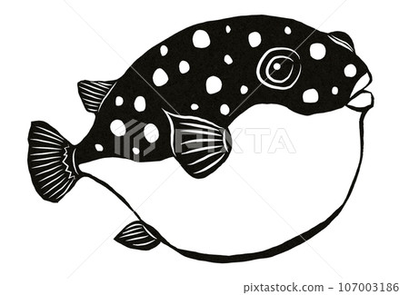 Cute blowfish cutout Cute blowfish cutout 107003186