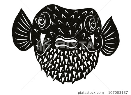 Illustration of cute porcupine fish 107003187