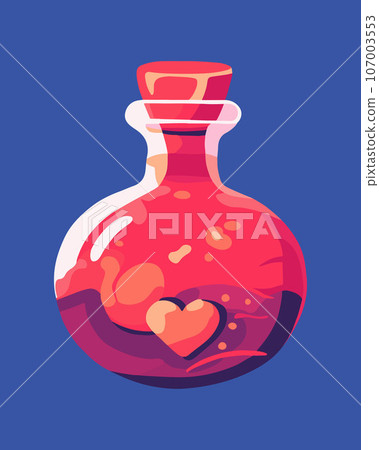 Vector isolated illustration of love drink. 107003553