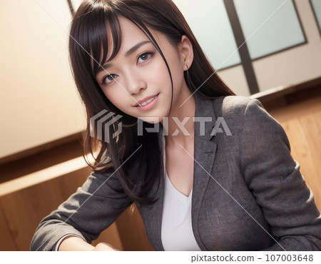 在使用 AI 圖像生成生成的公司工作的辦公室女士 在使用 AI 圖像生成生成的公司工作的辦公室女士 107003648