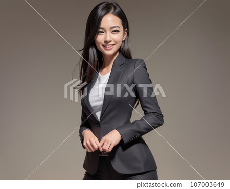 在使用 AI 圖像生成生成的公司工作的辦公室女士 在使用 AI 圖像生成生成的公司工作的辦公室女士 107003649