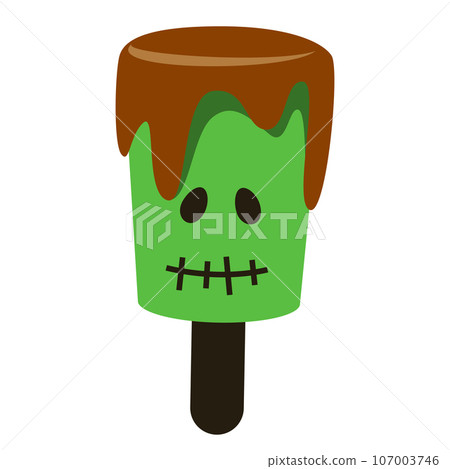 Frankenstein green lollipop vector isolated Frankenstein green lollipop vector isolated 107003746