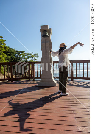 海角鸕鶿:一位女士在觀景台上模仿海鸕鶿 海角鸕鶿:一位女士在觀景台上模仿海鸕鶿 107003879