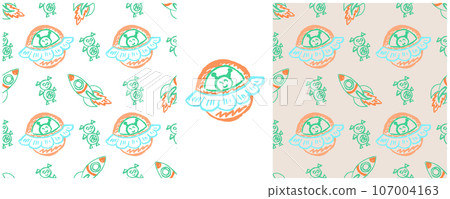 Set drawings with wax crayons. Print for cloth design, textile, fabric, wallpaper, wrapping paper Set drawings with wax crayons. Print for cloth design, textile, fabric, wallpaper, wrapping paper 107004163