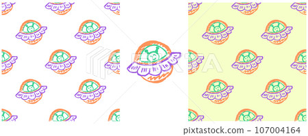 Set drawings with wax crayons. Print for cloth design, textile, fabric, wallpaper, wrapping paper 107004164