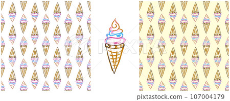 Set drawings with wax crayons. Print for cloth design, textile, fabric, wallpaper, wrapping paper 107004179