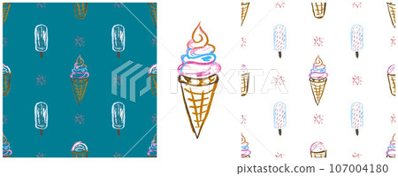 Set drawings with wax crayons. Print for cloth design, textile, fabric, wallpaper, wrapping paper Set drawings with wax crayons. Print for cloth design, textile, fabric, wallpaper, wrapping paper 107004180