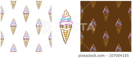 Set drawings with wax crayons. Print for cloth design, textile, fabric, wallpaper, wrapping paper 107004185