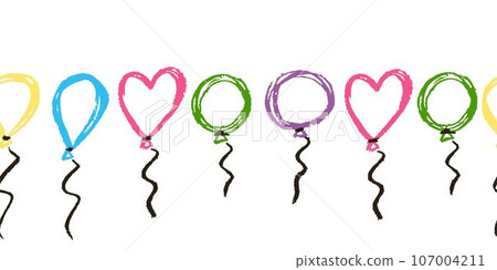 Cute seamless border. Drawings with wax crayons. Design for paper, fabric, interior decor and other use Cute seamless border. Drawings with wax crayons. Design for paper, fabric, interior decor and other use 107004211