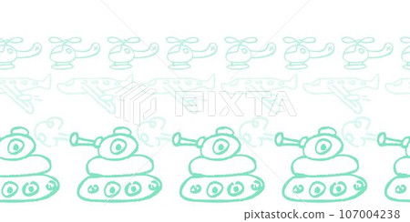 Cute seamless border. Drawings with wax crayons. Design for paper, fabric, interior decor and other use Cute seamless border. Drawings with wax crayons. Design for paper, fabric, interior decor and other use 107004238