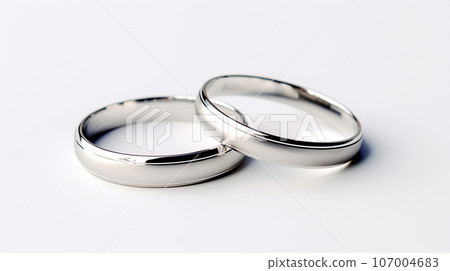 簡單的銀結婚戒指生成ai 107004683